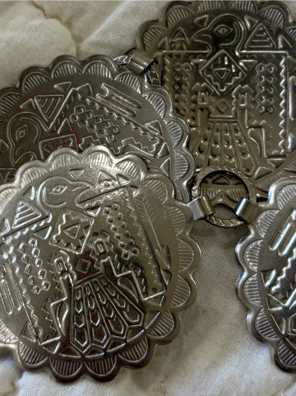 Vintage Silver Concho Chain Belt | Western Boho Festival Style
